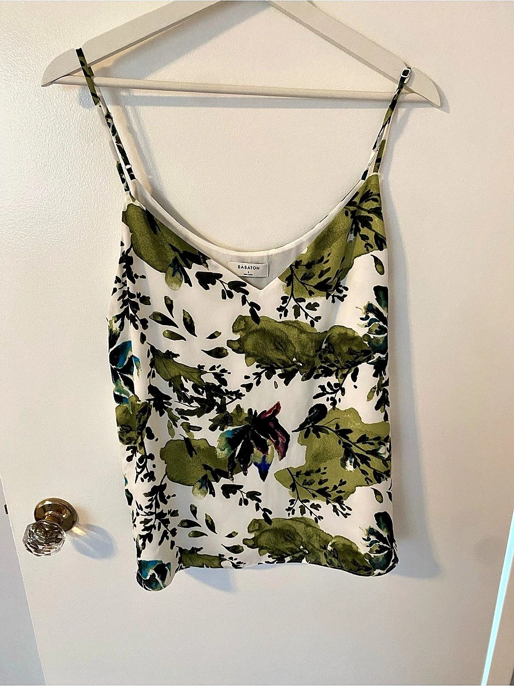 Babaton Everly Camisole Floral White & Green Size Large